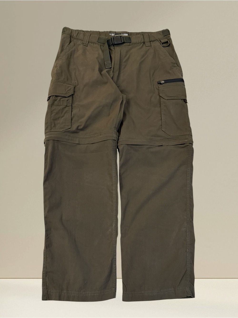 BC Clothing Men's Olive Green Convertible Cargo Pants/Shorts L